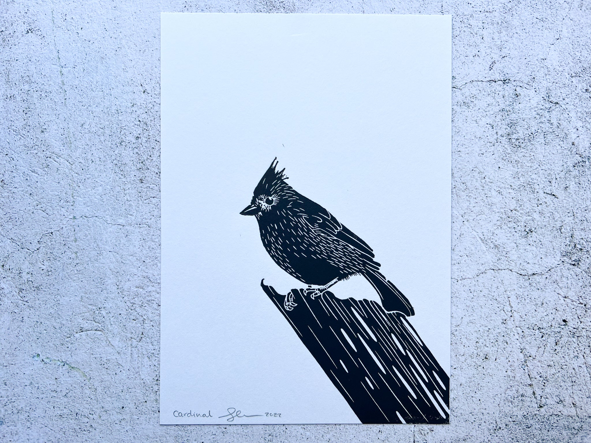 Cardinal lino A5 lino print - SALE – GeorginaDoodles