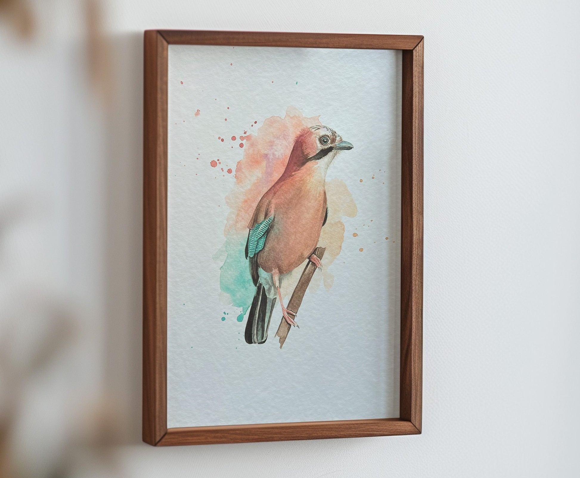 An A4 print of a jay on textured archival paper.