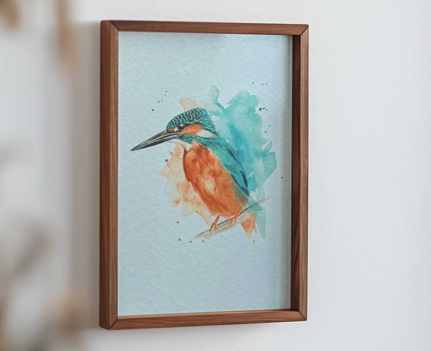 An A4 print of a kingfisher on textured archival paper.