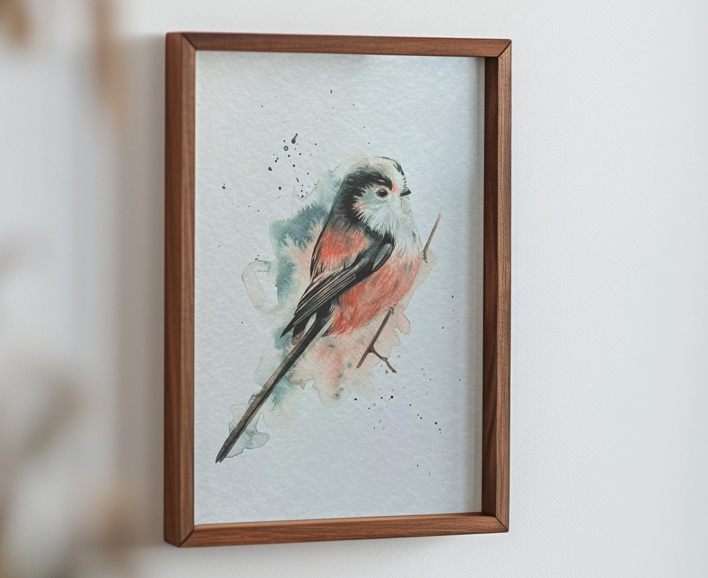 An A4 print of a long-tailed tit on textured archival paper.