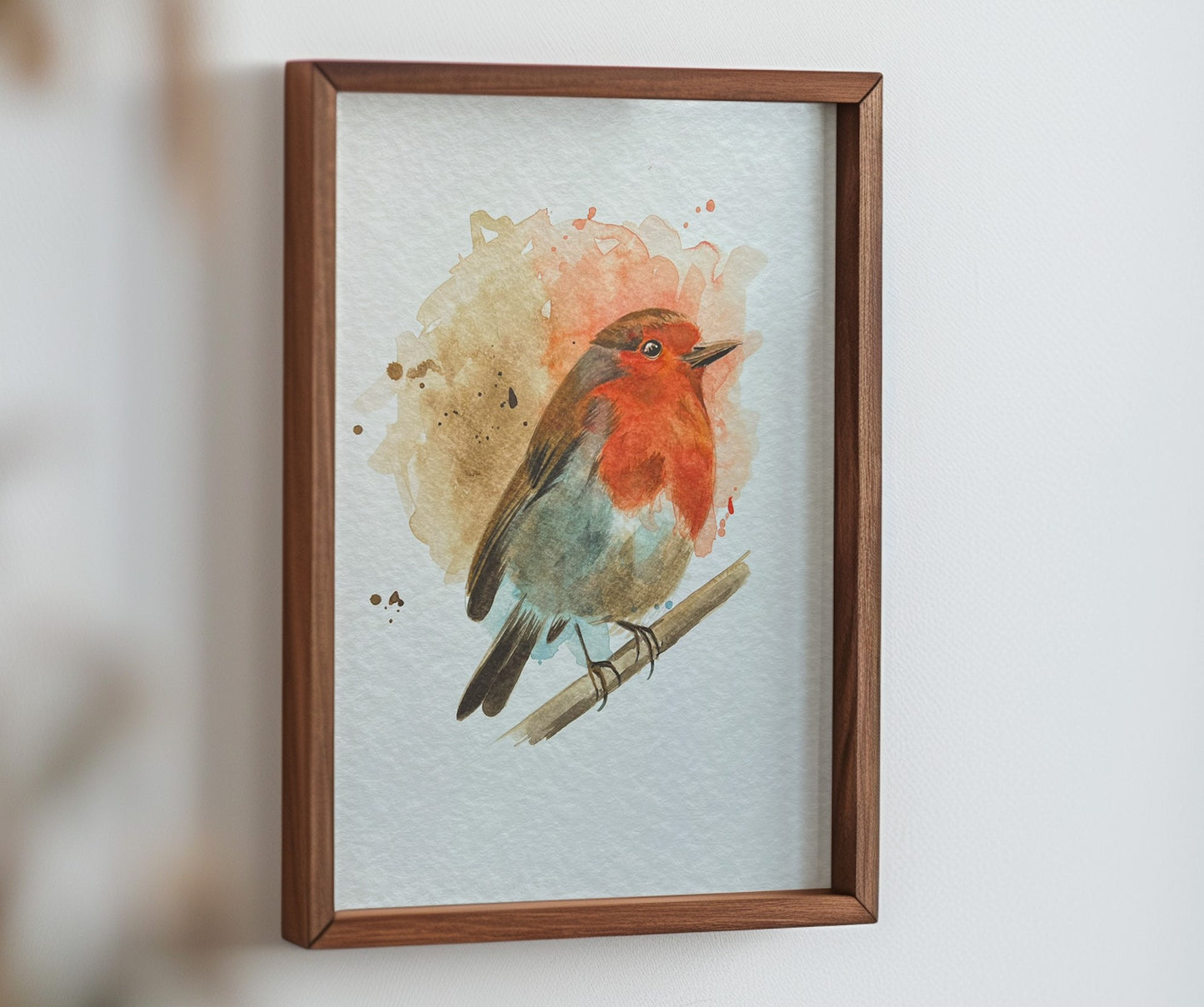 An A4 print of a robin on textured archival paper.