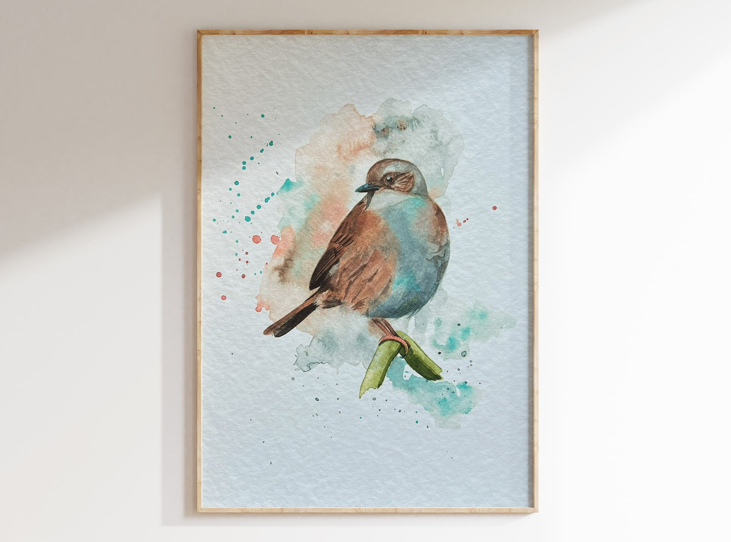 An A4 print of a dunnock on textured archival paper.