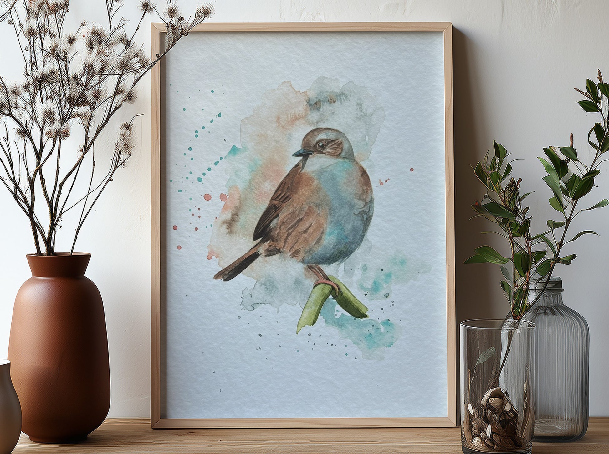 An A4 print of a dunnock on textured archival paper.